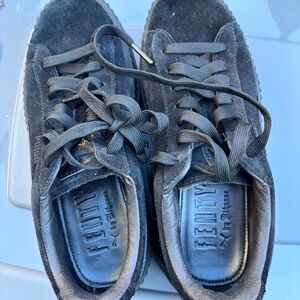 Fenty x Puma Black Suede Cleated Creeper Sneakers